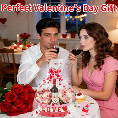 Zenoble Valentines basket featuring a ribbon bow for a premium finish