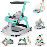 Zenvory 6-in-1 Foldable Baby Walker front view shows stable base for confident early steps.