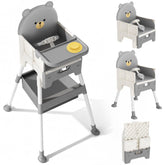 Zenvory baby high chair with bear-design backrest invites joyful meals.