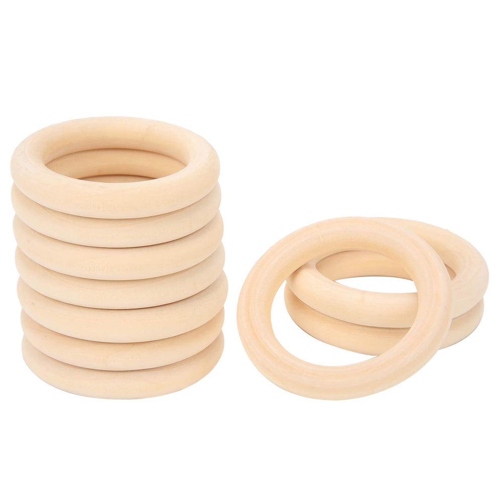 Zerodis teething ring 65mm wood circle for soothing gums and crafts.