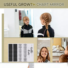 ZESTEFY seven-mirror panels with precise height marks from 25 cm to 185 cm