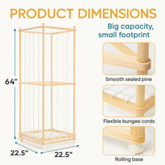 Zevona Plush Zoo Tower front view, space-saving vertical design for small rooms.