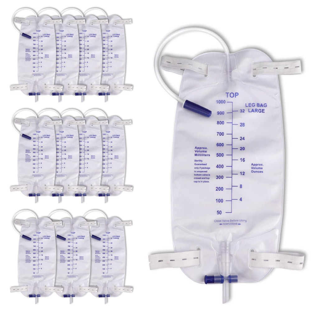 Zexyvor Easy-Tap leg bag 1000ml for comfortable, secure daily drainage.