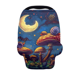 ZFRXIGN Mushroom car seat cover with moon night snail design for gentle baby shade.