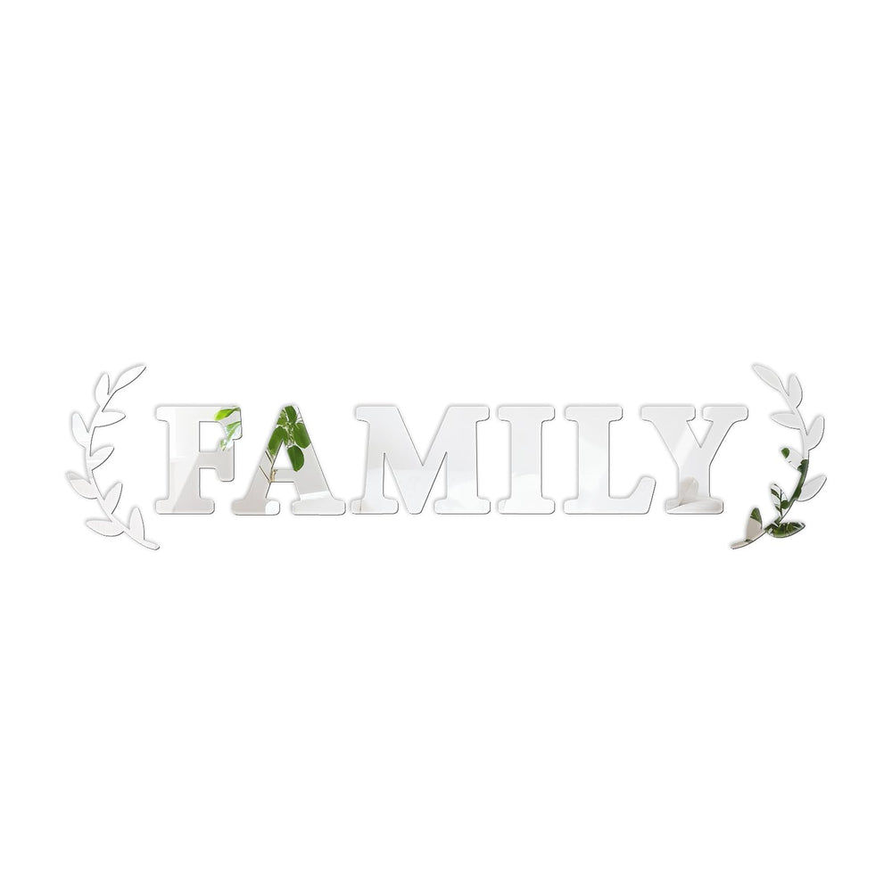 ZGWANSUI family letters mirror decor on wall reflects light to brighten space.
