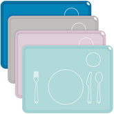 Zhehao Montessori placemat gray: non-slip surface for mess-free meals.