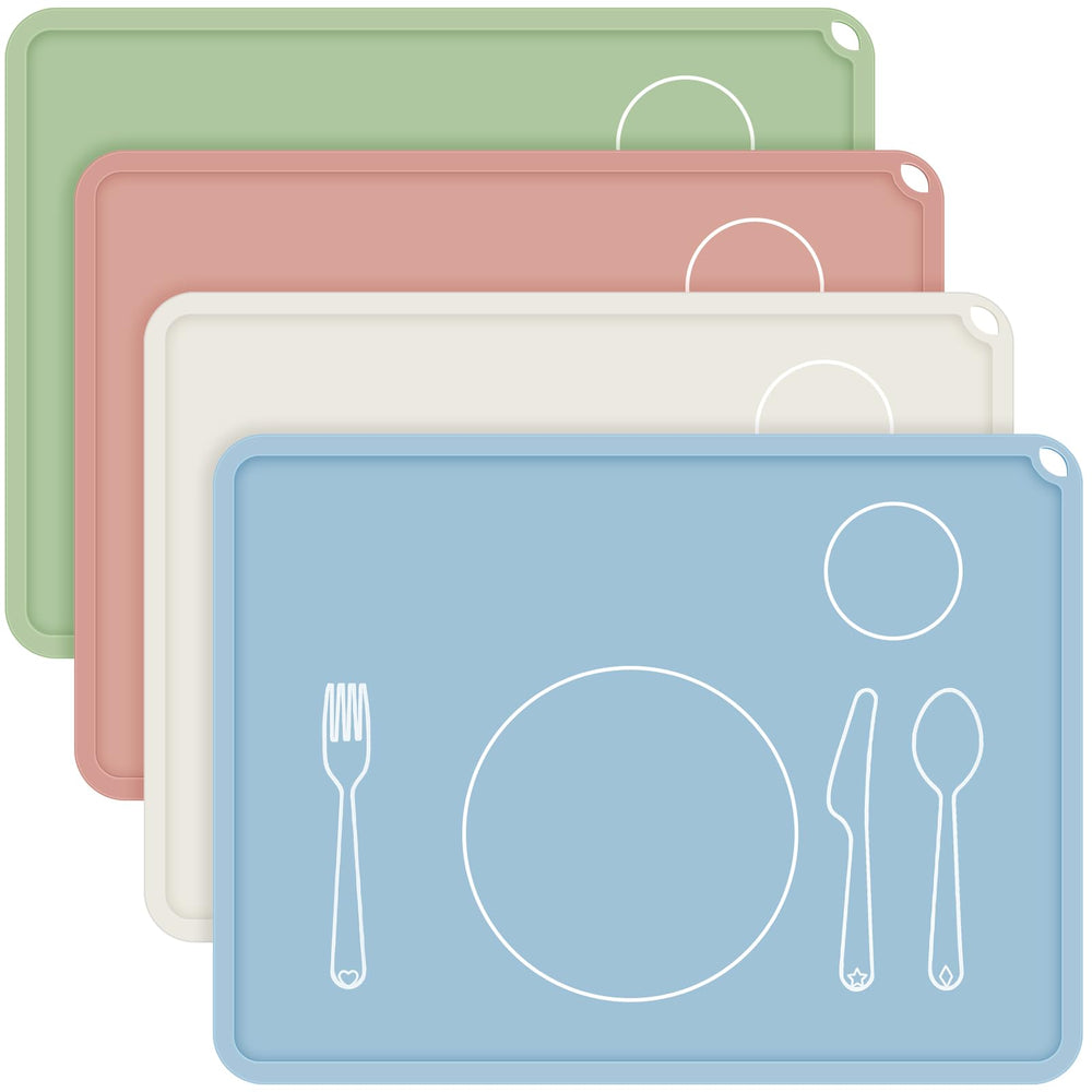 Zhehao Montessori placemat green 16x12 keeps meals tidy and helps children learn table manners.