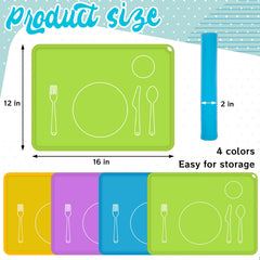 Zhehao Montessori placemat green showing easy wipe waterproof surface for everyday use.