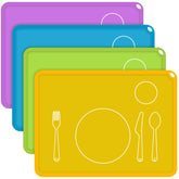 Zhehao Montessori placemat yellow with non-slip surface for mess-free meals.