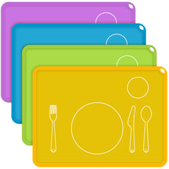 Zhehao Montessori placemat yellow with non-slip surface for mess-free meals.