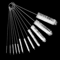 ZHJISHGUO 12-brush set cleans bottles and straws with deep reach.
