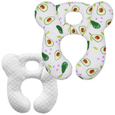 ZHOMA Avocado travel pillow in U-shape fold showing compact travel-friendly design