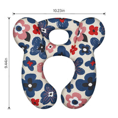 ZHOMA travel pillow soft cotton Flower Blue cover provides gentle touch.