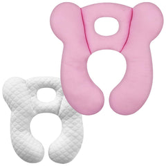 ZHOMA baby travel pillow pink U-shape design provides comfy neck support on car trips.