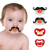Zhovee kissable mustache pacifier packaged, practical gift-ready