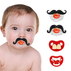 Zhovee kissable mustache pacifier packaged, practical gift-ready
