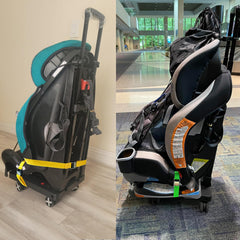 Zhtangrui folded car seat dolly stored compactly after travel.