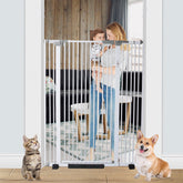 ZHUOKECE 51.18 inch extra tall pet gate secures doorways for cats.