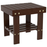 Zhuoyue wooden step stool for kids and adults, sturdy reach to sinks with walnut finish.
