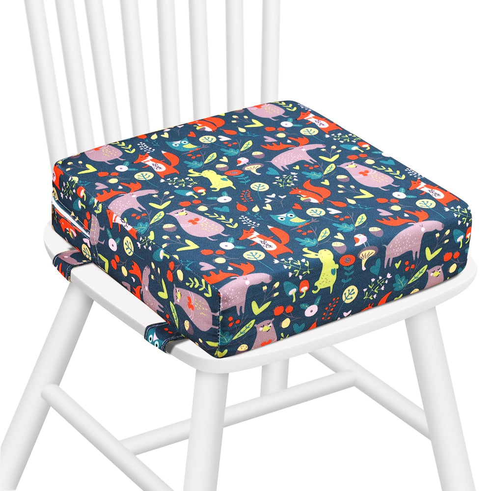 Zicac portable high chair cushion forest green, ideal for travel dining with toddlers.