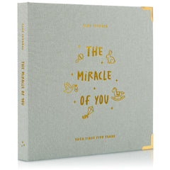 ZICOTO baby memory book cover in linen texture for durable keepsakes.