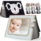 ZICOTO soft tummy time book with mirror aids early focus during play.