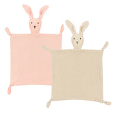 ZIGJOY Bunny Lovey front view — soft muslin security blanket for babies