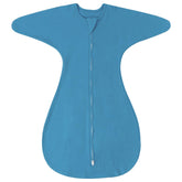 ZIGJOY Shark-Fin Transition Swaddle blue, soft cotton for secure baby sleep.