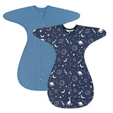 ZIGJOY Shark-Fin Transition Swaddle front view showing easy wrap for all seasons.
