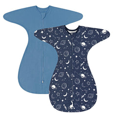 ZIGJOY Shark-Fin Transition Swaddle front view showing easy wrap for all seasons.