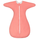 ZIGJOY shark-fin transitional swaddle peach pink with sleeves supports early self-soothing