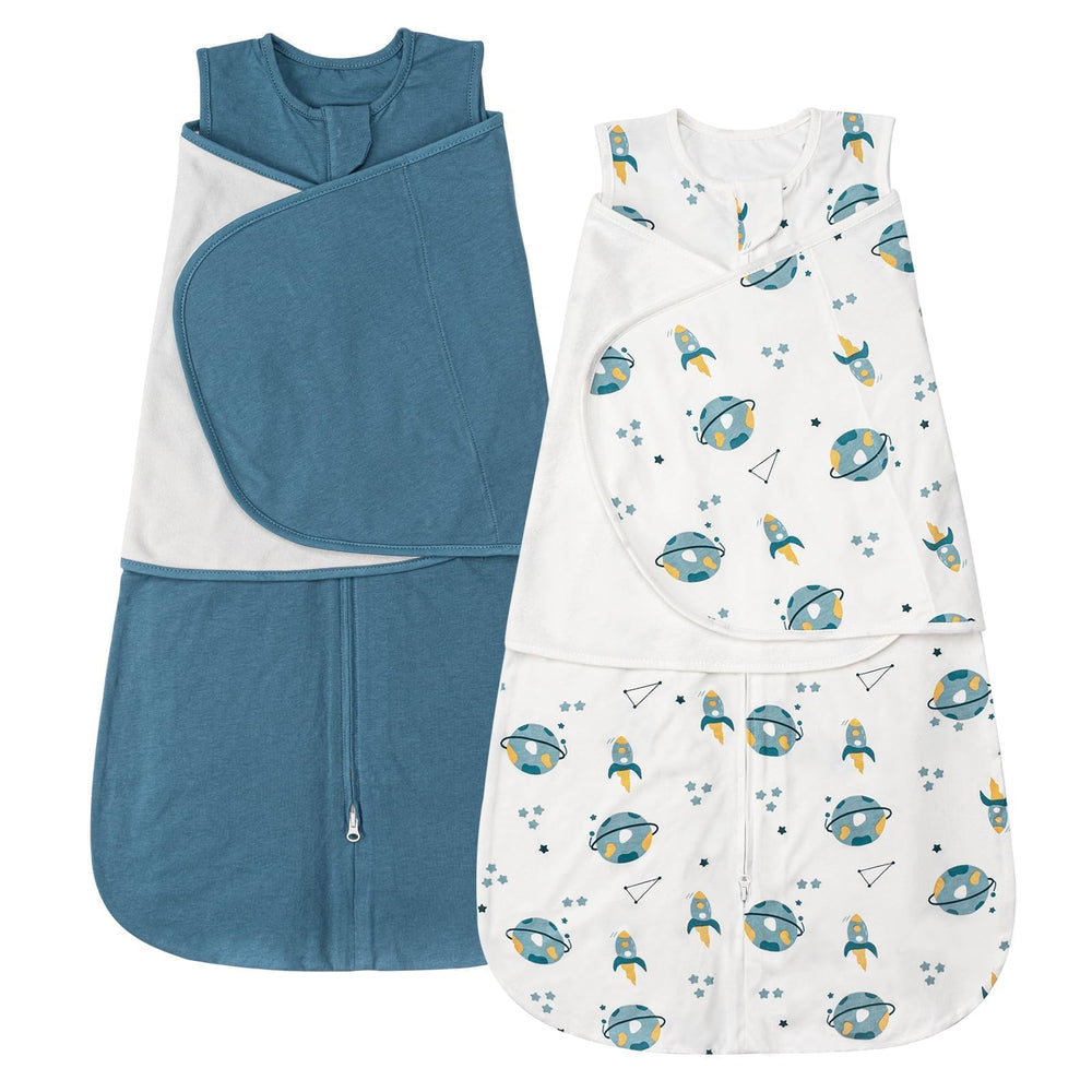 ZIGJOY Sleep Sack blue-space with 0.5 tog warmth for newborn comfort.