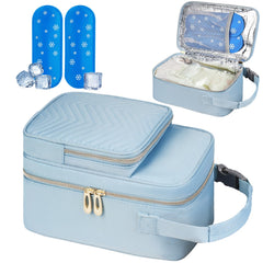 ZIOZERTT breastmilk cooler bag with ice packs keeps milk cold during travel