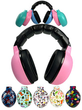 ZIPZ baby earmuffs showing patented magnetic shells for quick style swaps