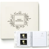 ZIRI & ZANE keepsake journal cover shows linen texture with silver foil for a premium look