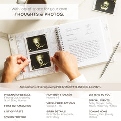 ZIRI & ZANE keepsake journal inside layout offers structured prompts and photo spaces