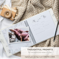 ZIRI & ZANE keepsake journal chronological sections guide your week-by-week memories