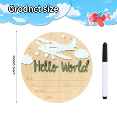 Ziyutam first photo backdrop for newborns with Hello World motif, creating memorable birth snapshots.