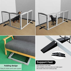 ZJSF dog gate anti-slip feet protect floors during use.