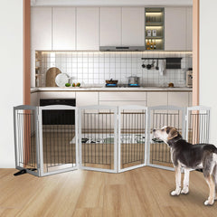 ZJSF foldable dog gate demonstrates a compact Z-shape configuration.