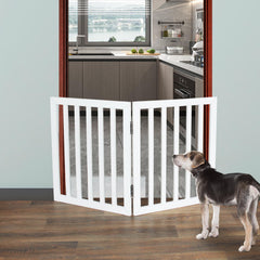 ZJSF foldable gate in Z-shape folds for compact storage.