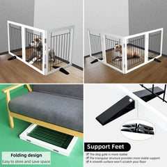 ZJSF dog gate with non slip feet protects floors during use