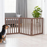 ZJSF dog gate wooden 3-panel 60-inch open layout for hallway safety