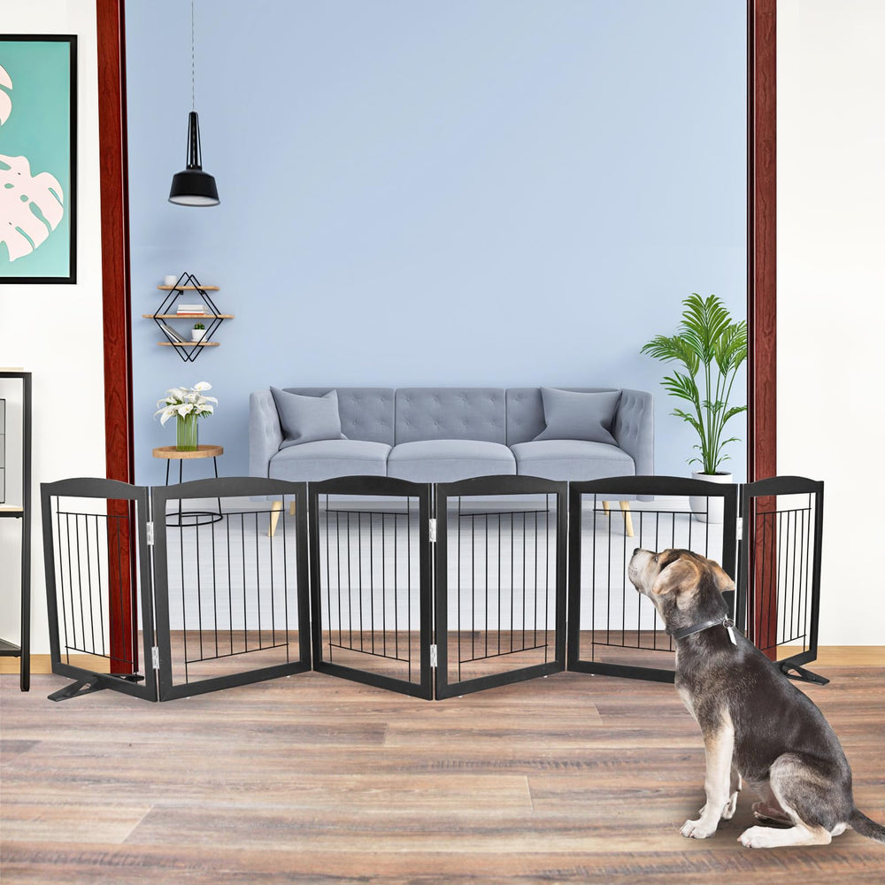 ZJSF freestanding dog fence with wood panel - stable room divider.