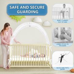 Zkaitoy breathable mesh crib tent showing airflow and visibility