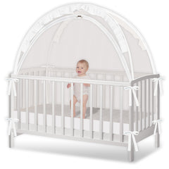 Zkaitoy Crib Tent pop-up open for quick setup and secure containment.