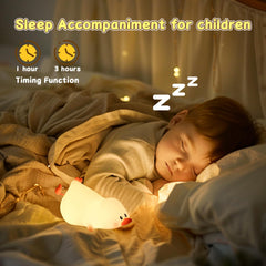 ZKLiLi silicone duck night light designed for nurseries and babies.