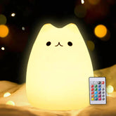 ZKLiLi cute cat night light glows softly beside the crib for night diaper changes