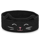 ZLG Black Cat storage bin with cat-face design for playful toy organization