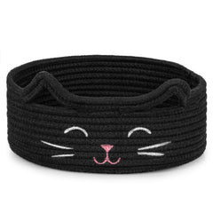 ZLG Black Cat storage bin with cat-face design for playful toy organization